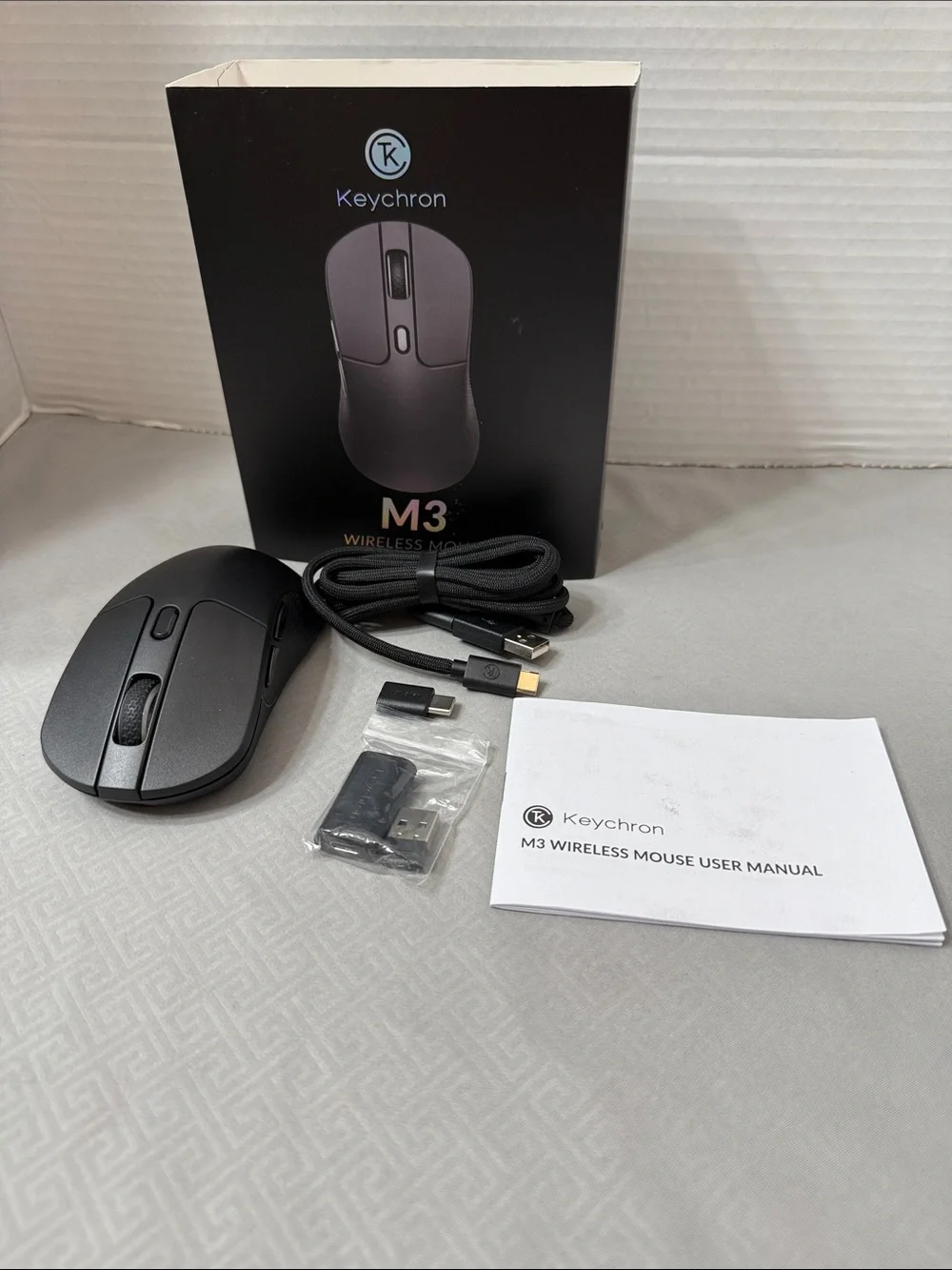 Keychron M3 Black Wireless Mouse Bluetooth Mode Ergonomic Design New Open Box